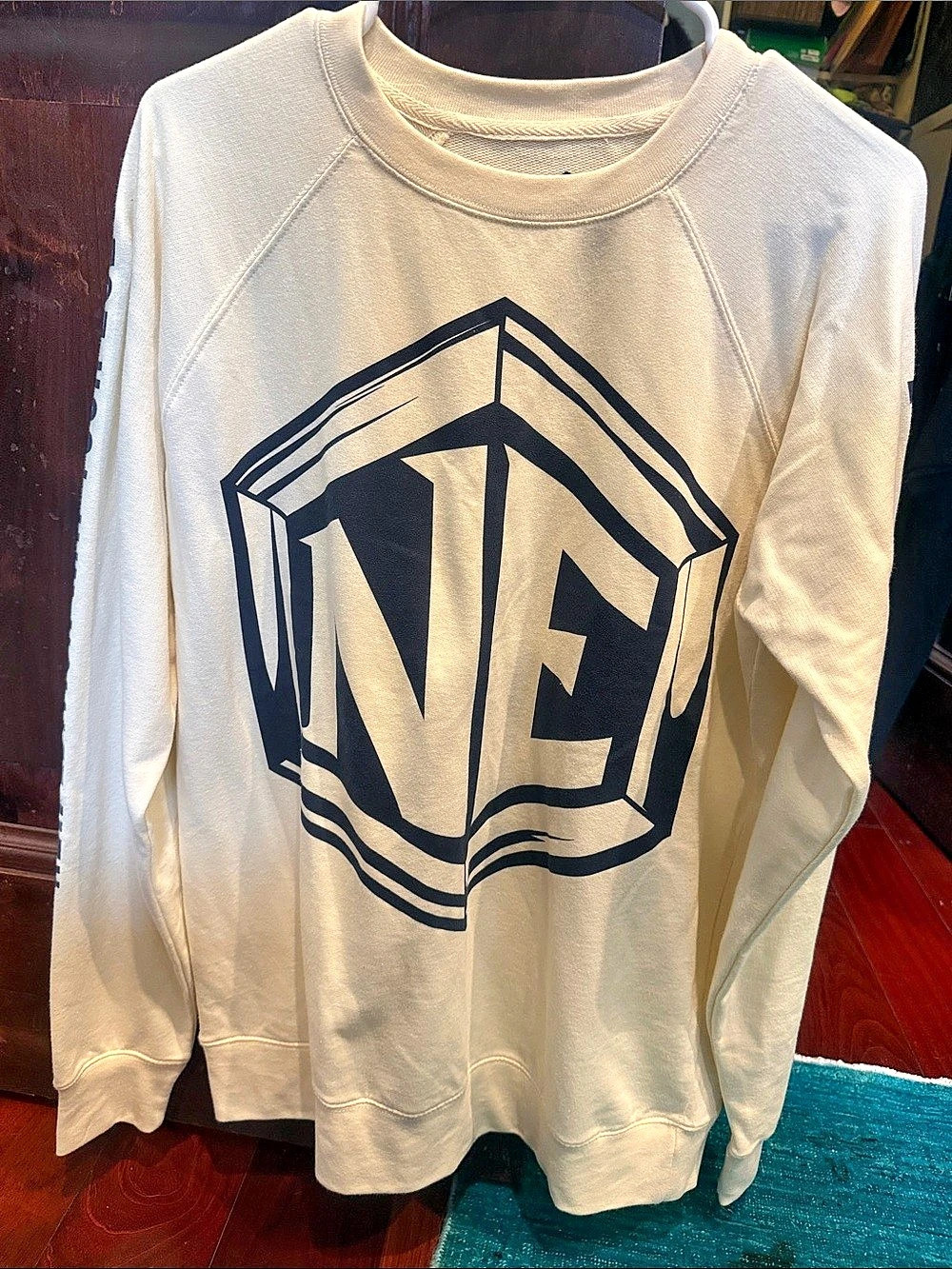 NEW Edition —Graphic Sweatshirt in Cream & Blue Size Medium Brand new
